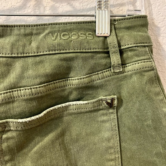 Olive Green Vigoss Jean Shorts - Picture 2 of 6